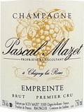 [NV] Pascal Mazet Brut - Empreinte - Pascal Mazetパスカル・マゼ ブリュット アンプラント - パスカル・マゼ