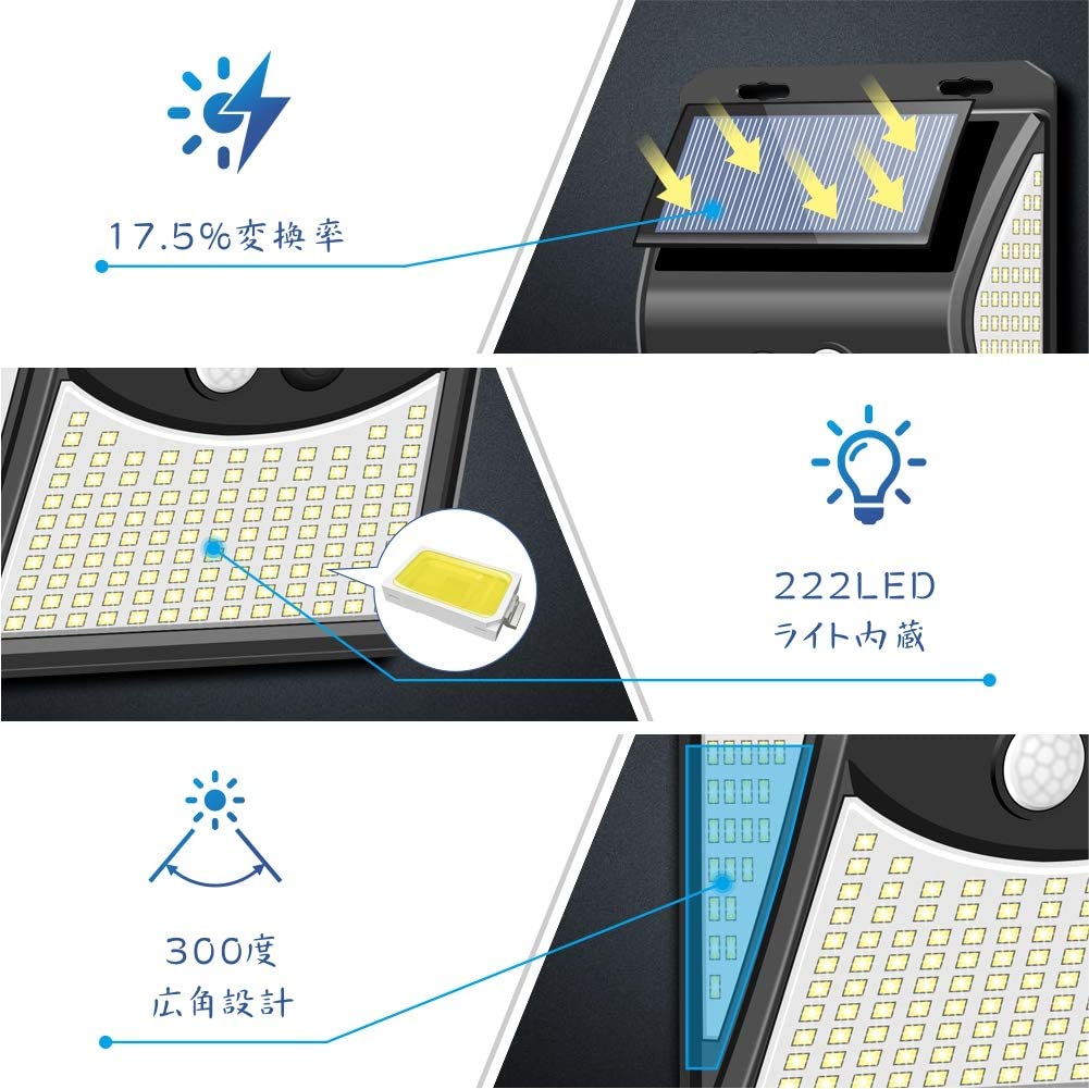 【 六個セット】センサーライト ソーラーライト...の紹介画像3