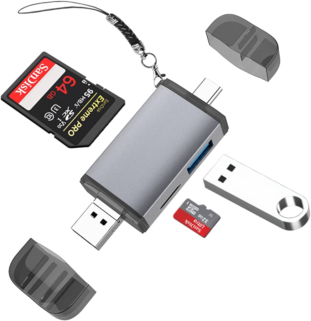 SD カードリーダー 3in1 Type-C/Micro usb/USB メモリカードリーダー SD TF USB カメラアダプタ 変換 アダプタ 0TG機能 多機能 データ転送 設定不要 双方向高速データ転送 写真/ビデオ/ファイル/キーボード Windows/Macbook/Android対応