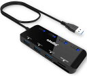 SDカードリーダー USBハブ 5ポートUSB 3.0 Hub 拡張+ SD・TF/SDカードリーダー、メモリカードリーダー 60cm延長ケーブル, on/off電源スイッチ付き、5Gbps 高速データ転送、Windows・Mac OS・Chrome OS・Linus対応