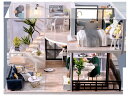 DIY木製ドールハウス、メゾネットタイプ、手作りキットセット、ミニチュアコレクション、オルゴール、クリスマスギフト、プレゼント、インテリア