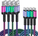 USB Type C ケーブル 【1.8m 4本*4色】 3A急速充電 QC3.0対応 タイプc充電ケーブル ナイロン USB A to USB C ケーブル タイプc 充電ケーブル Xperia 10II XZ XZ2 XZ3, Galaxy A20 A21 S10 S10+ S10e S9 S8 S20 UItra A71, Note 20/10/9/8, Sense 3/4 などのType -C機器対応(2)