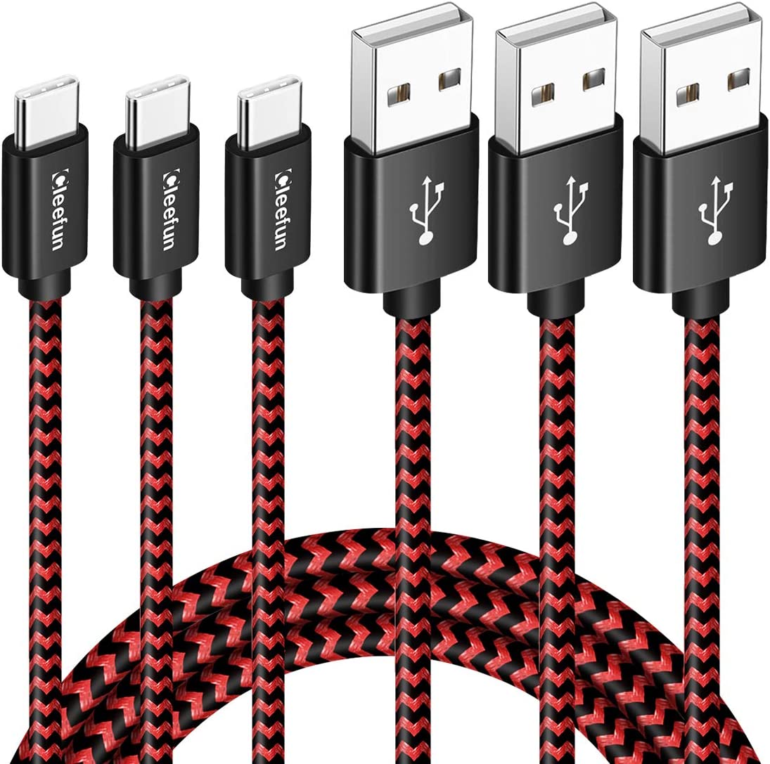 USB Type C ケーブル【1m 3本】タイプc充電ケーブル 3A急速充電 QC3.0対応 USB A to USB Cケーブル 高耐久ナイロン編み Galaxy S10 S10+ S10e S9 S8 S20 A21 A50, Xperia 10II XZ3 XZ1 XZ2, Note 20 10 9 8, SwitchなどのType-C機器対応