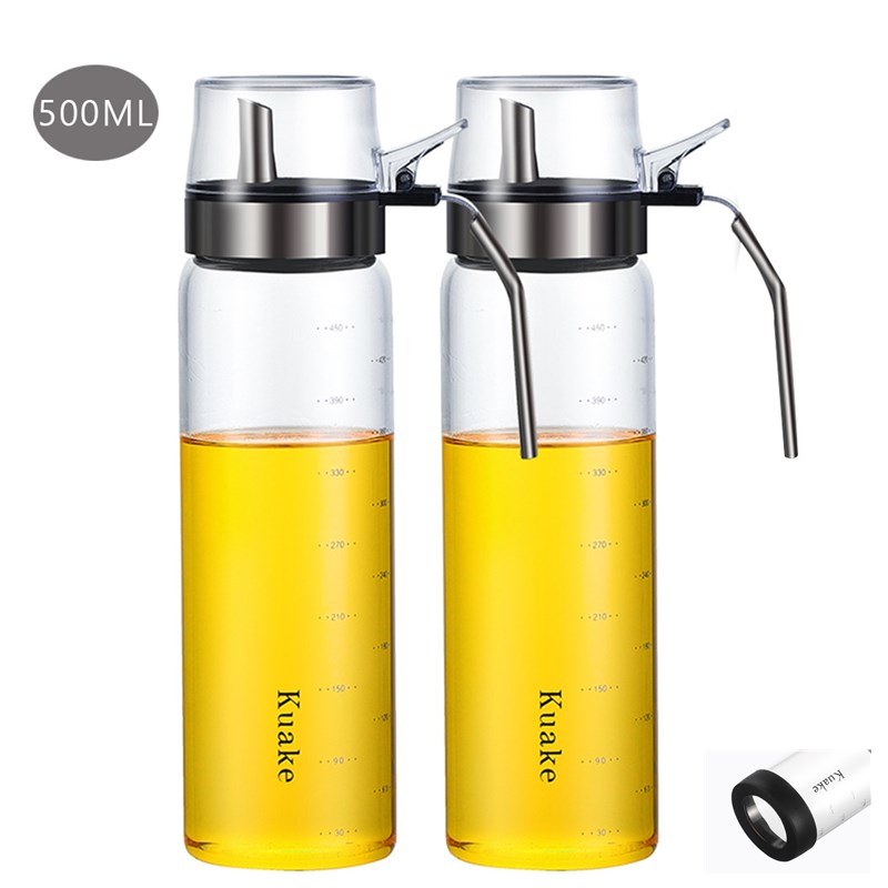 【2点セート】オイルボトル 調味料入れ 醤油ボトル 酢ボトル 油さし オイル差し ガラス素材 防塵 業務..