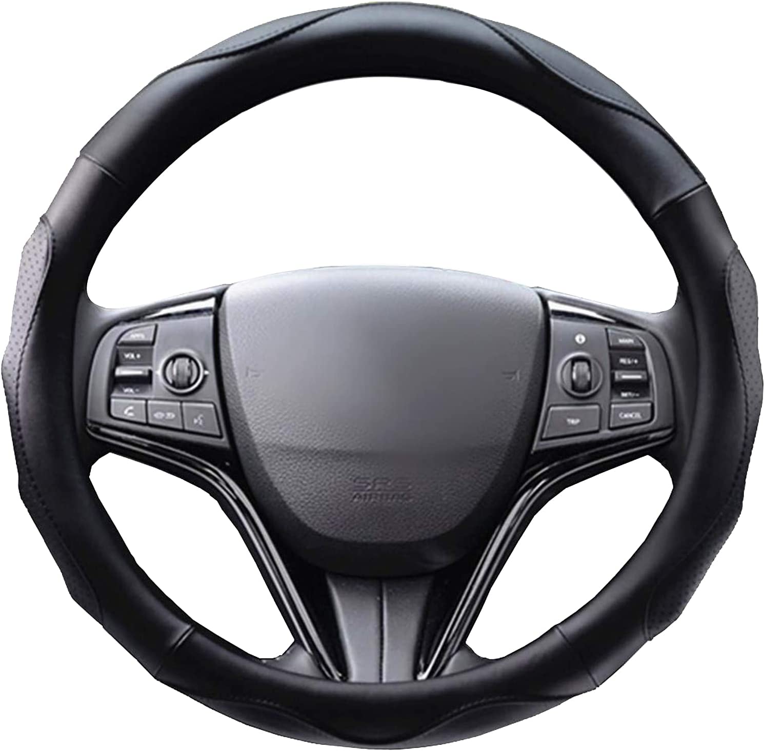 ハンドルカバー sサイズ 軽自動車用 ステアリングカバー 3Dグリップ滑り止め レザー 手触りよし フィッ..