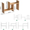 デスク上置き棚 デスク上収納ラック 多種組み立て方式 卓上置き棚 伸縮型本立て卓上ラック 3種の組み合わせ方式 木製 スッキリ 整理整頓ラック ブックスタンド 本立て (くるみ) 3