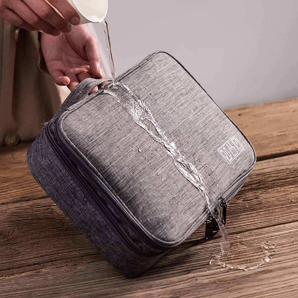 ガジェットポーチ トラベルポーチ 高い防水性 3層仕組み 大容量 27*20*9cm オフィス道具 配線 スマホ タブレット 家庭用品収納・整理 出張・旅行・出勤・プレゼントとして適用 (グレー) asaito1210-10001420 アーサイト楽天市場店 サンプル画像2