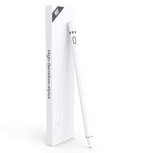 タッチペン スタイラスペン 極細 iPad/iPhone/Android スマートフォン タブレット対応 デジタルペン アイパッドペン 銅製ペン先 キャップ付き 高感度 ツムツム USB充電式 5分間自動オフ 12時間稼動
