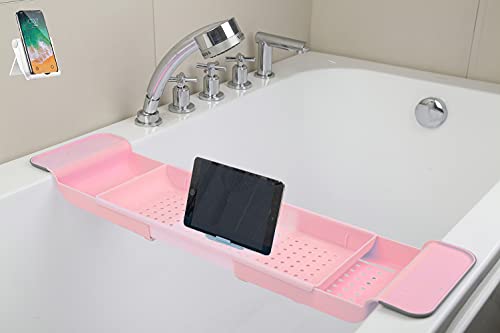 (新包装)バスタブトレーお風呂テーブル バスタブラック 浴室用ラック バステーブル バスラック 伸縮式 ズレ防止 大容量 水切り お風呂用品 雑貨置き台 (ピンク) (新包装)バスタブトレーお風呂テーブル バスタブラック 浴室用ラック バステーブル バスラック 伸縮式 ズレ防止 大容量 水切り お風呂用品 雑貨置き台 (ピンク)
