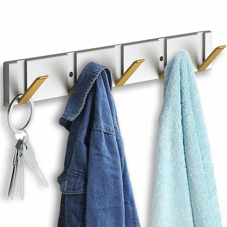 ウォールハンガー 壁掛けフック アルミ コートハンガー 洋服収納ウォールシェルフ 整理整頓 5連フック ..