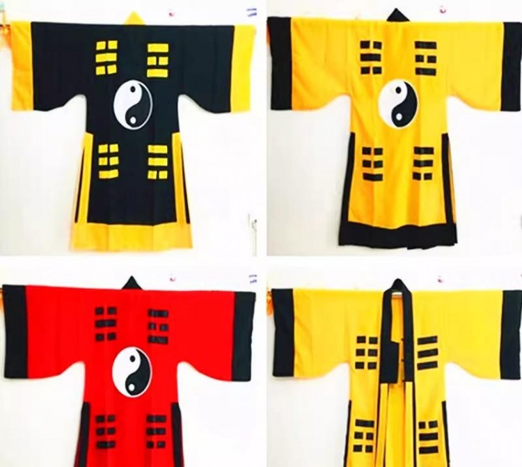 中国 民族衣装 道士 服 メンズ 大人 子供 長袍 帽子 払子 セット 武道 法衣 太極拳 八卦経 ハロウィン コスプレ 黄色 大きいサイズ 黒 赤