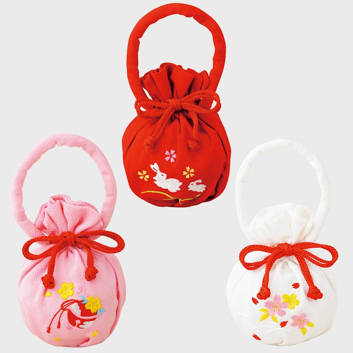 七五三 巾着 ウサギ 毬 桜 (75-4-687-40 10399768) 子供用 こども バック 鞄 かばん カバン お取り寄せ..