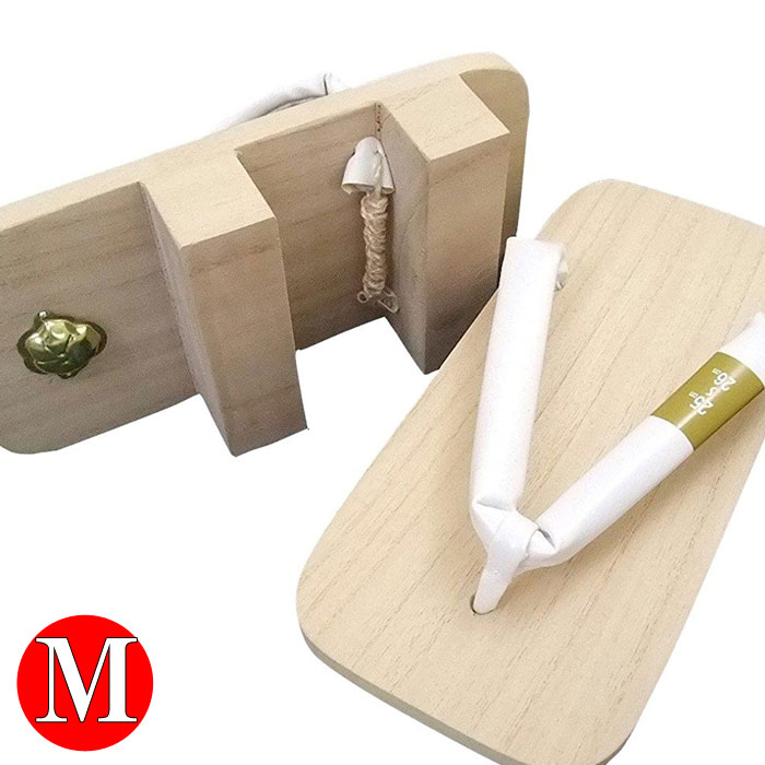 下駄 二枚歯 白鼻緒 桐台 M (23.5~24.5cm) 和装 履物 着物 浴衣 ゆかた 紳士 メンズ 男性用 日本製 取寄商品