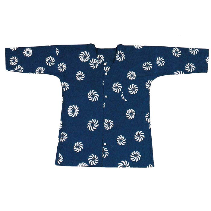 鯉口シャツ 大きい サイズ xl ll 2L 注染 本染 紺 獅子毛 鯉口 シャツ 祭 (s南669) ゆかた地 祭り まつり 大人 取寄せ商品 1点までメール便可