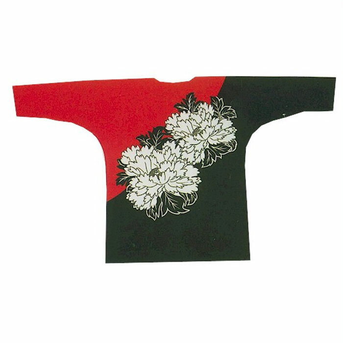 鯉口シャツ 赤 黒 牡丹 鯉口 シャツ 祭 (s陸686) 祭り まつり 大人 衣裳 衣装 よさこい だんじり 半纏 取寄せ商品 1点までメール便可