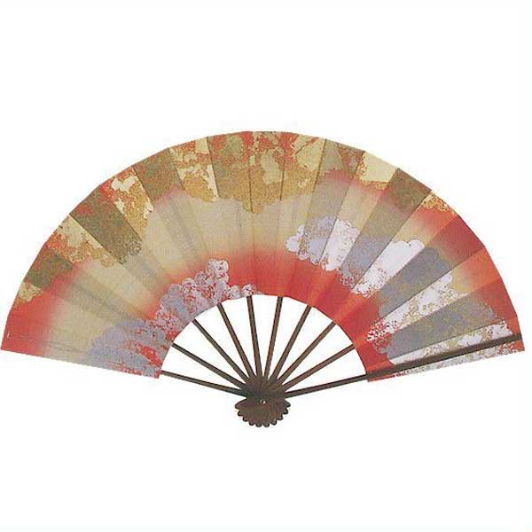 舞扇子 尺舞 日本製 手押し箔三ツ雲 ピンク （te433） 扇子箱付 舞踊 扇子 舞扇 踊り 日舞 せんす よさ..