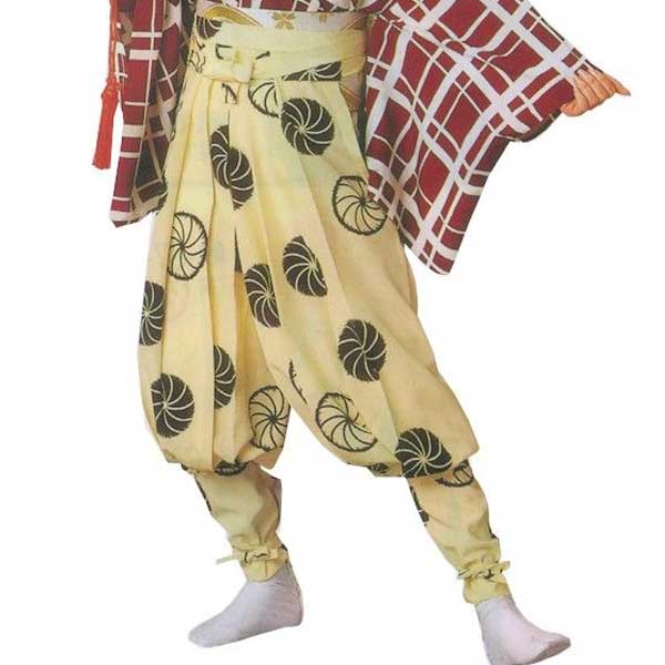 たっつけ袴 クリーム 毛卍文 獅子毛 南京玉すだれ 手古舞 袴 （s妙8705） 仕立上がり 大道芸 南京玉簾 ..