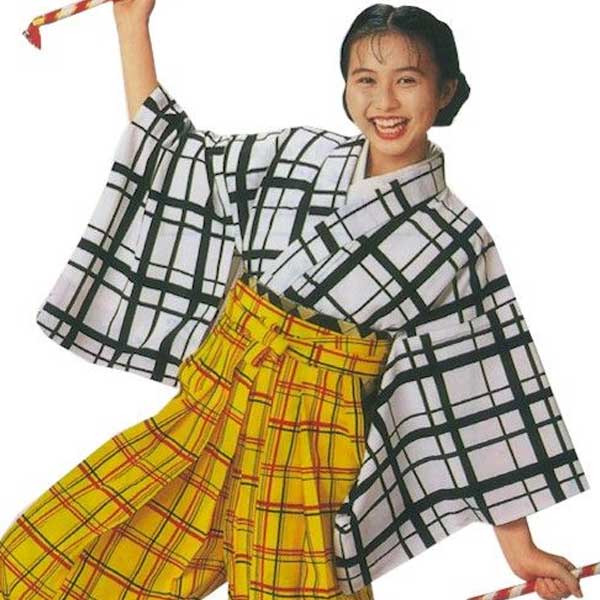 着物 袴下着物 白 格子 仕立上り 半着付け （s苑8733） 仕立上がり 袴姿 大道芸 南京玉すだれ 手古舞 ..