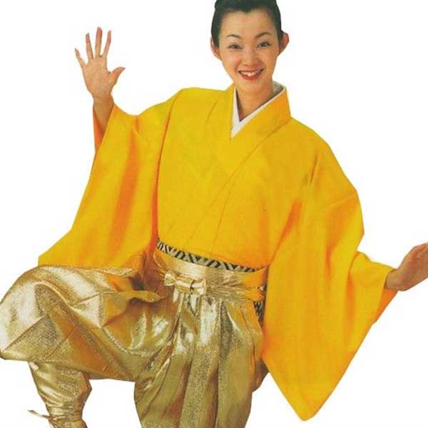 着物 袴下着物 黄 無地 仕立上り 半着付け （s鳴8753） 仕立上がり 袴姿 大道芸 南京玉すだれ 手古舞 ..