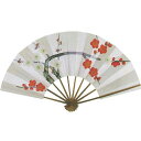 手描き 舞扇子 紅白梅 煤竹 スス竹骨 日本製 (te421) 9寸5分 扇子箱付 舞踊 扇子 舞扇 踊り 日舞 せんす よさこい 扇 取寄せ商品