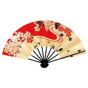 舞扇子 赤 金 切箔 桜 流水 扇子箱付 日本製 日本舞踊 (o舞2244) 舞踊 扇子 舞扇 踊り 日舞 せんす よさこい 扇 取寄せ商品