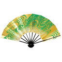 舞扇子 緑 流水 金 扇子箱付 日本製 日本舞踊 (o舞2275) 舞踊 扇子 舞扇 踊り 日舞 せんす よさこい 扇 取寄せ商品