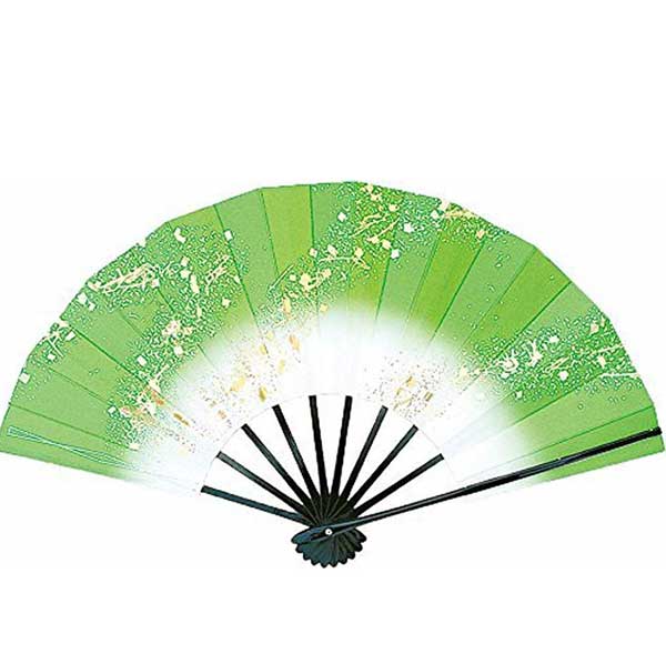 舞扇子 流水 若草 黒塗り 日本製 日本舞踊 (g愛1205) 安い 舞扇 踊り 扇子 せんす よさこい 扇 取寄せ商品 4本までメール便で送料無料