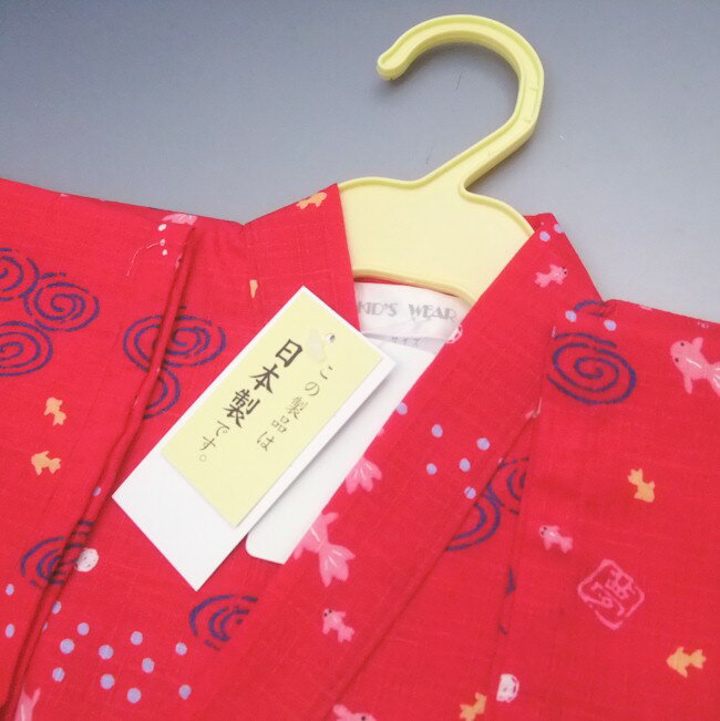 【 楽天スーパーセール 】 甚平 浴衣 子供 女の子 3歳 4歳 日本製 100 赤 金魚 子供用 1点までメール便可