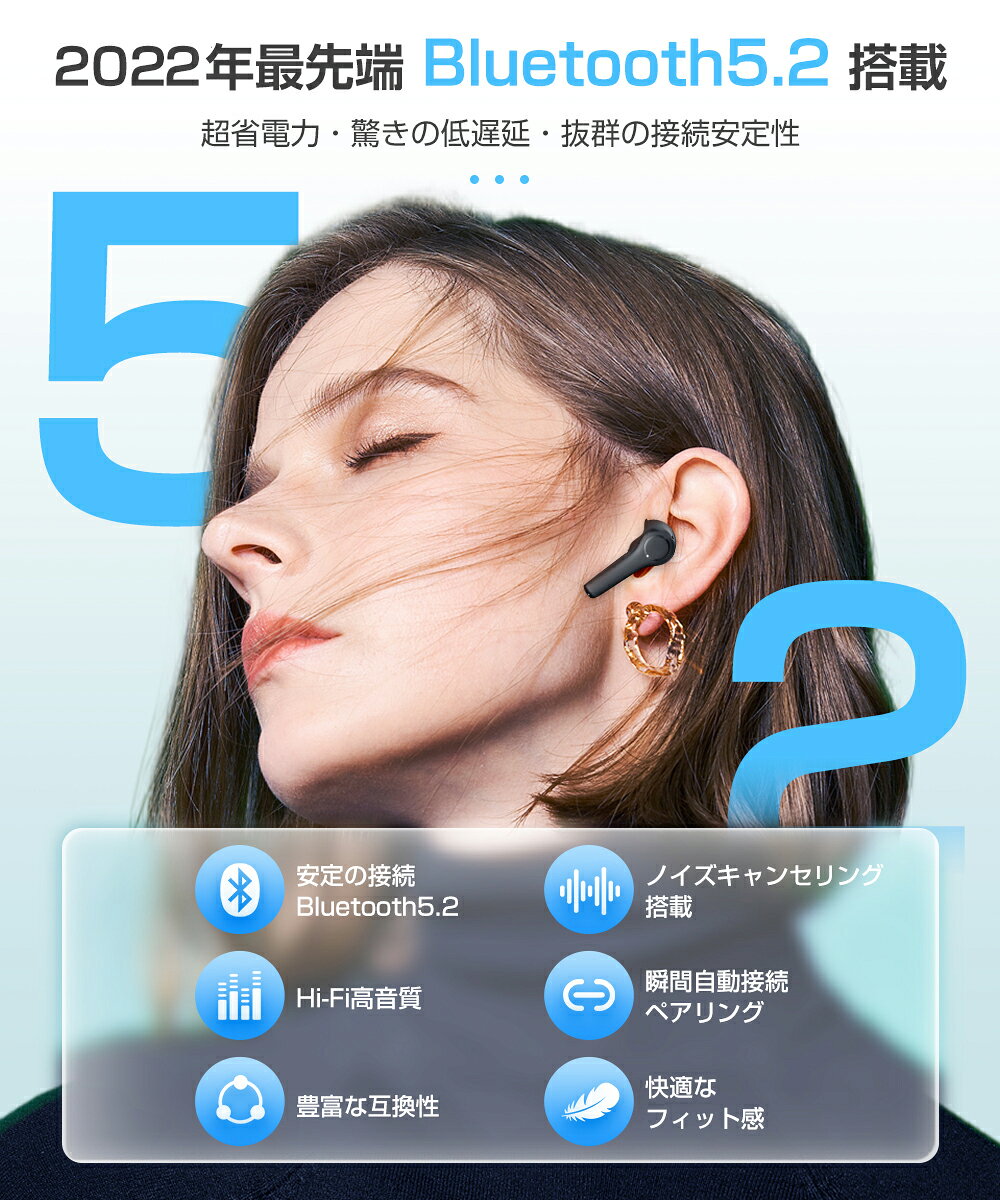 【お買い得！★クーポンで2,996円】 ワイヤレスイヤホン Bluetooth イヤホン ノイズキャンセリング 高音質 ブルートゥースイヤホン 瞬間接続 30時間連続再生 イヤホン カナル型 IPX6 両耳 通話 マイク付 ブルートゥース イヤホン iPhone/Android適用 送料無料 asamu-10000013 アサム サンプル画像2