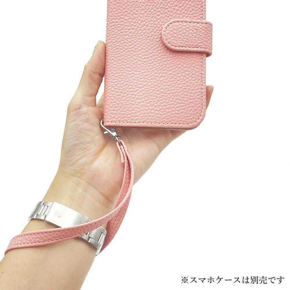 スマホストラップ PUレザー ショート ハンドストラップ くすみカラー ニュアンスカ...