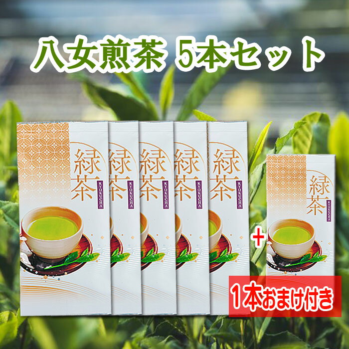 楽天八女茶の製造直売　お茶の浅野園お茶 緑茶 八女茶 ワンコイン 煎茶5本セット 100g 5袋セット＋1本おまけ 煎茶 お茶葉 茶葉 送料無料 深蒸し茶 福岡 日本茶 茶葉 急須 国産 八女 煎茶 通販 産地直送 リーフ お得 お土産 贈り物 送料無料