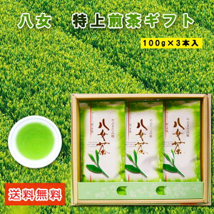 送料無料 特上煎茶100g 3本箱入 特上煎茶ギフト甘味 渋み 特上 八女茶 煎茶 緑茶 福岡 八女 特上煎茶 贈り物 御歳暮 こだわり 御中元 父の日 母の日 敬老の日