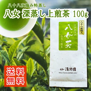 お茶 八女茶 深蒸し上煎茶 特蒸し100g 八十八夜摘み 送料無料 煎茶 緑茶 深蒸し茶 特選 福岡 八女茶 贈り物 贈答品 健康 特むし茶 カテキン 福岡県ウェブ物産展