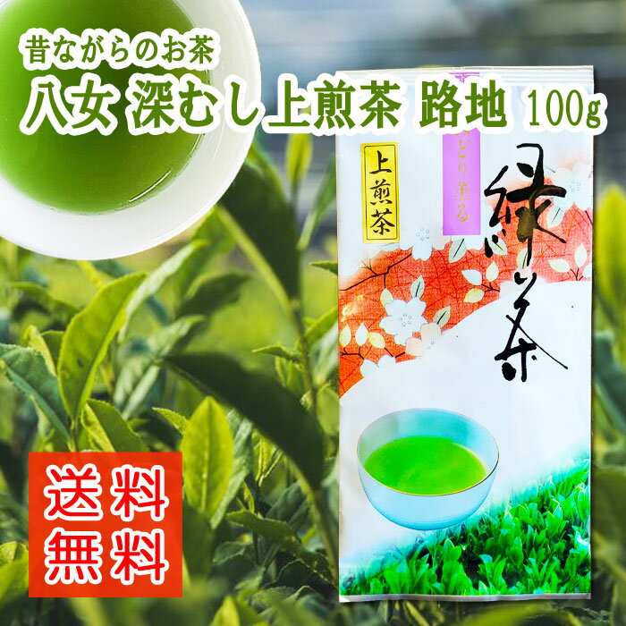 八女茶 深蒸し上煎茶 路地 100g お茶 送料無料 煎茶 緑茶 深蒸し茶 茶葉 特選 高級 福岡 八女茶 通販 水出し 緑茶 濃 贈り物 贈答品 健康 特むし茶 旨味 カテキン 1000円ポッキリ 送料無料 買い回り