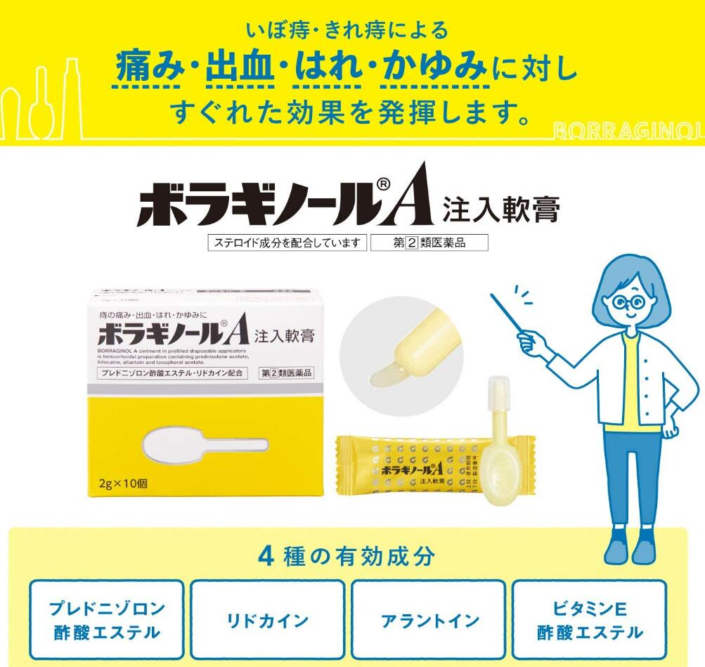 【第(2)類医薬品】天藤製薬 ボラギノールA 注入軟膏（2g×10個）5個セット【送料無料】