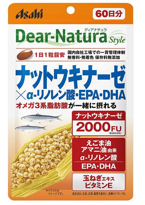 アサヒ ディアナチュラスタイル ナットウキナーゼ×α-リノレン酸・EPA・DHA 60粒(60日分) 6個セット【送料無料/ネコポス発送】