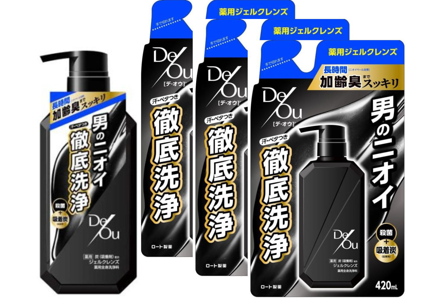 【医薬部外品】ロート製薬 デ・オウ 薬用ジェルクレンズ ポンプ 520mL1個＋詰替用 ...