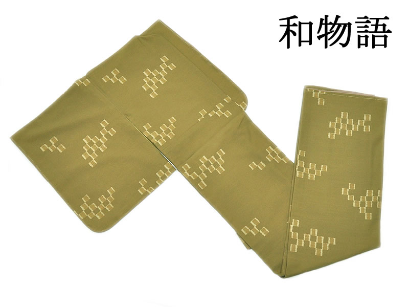 乐天商城 - 女物　仕立上り 和物語 袷着物　Lサイズ - 市松模様/黄茶色系 -　[ 0810-597 ]　すぐ着られる 洗える 既製品 きもの ポリエステル 街着 お稽古 女性 レディース いちまつ チェック 和柄