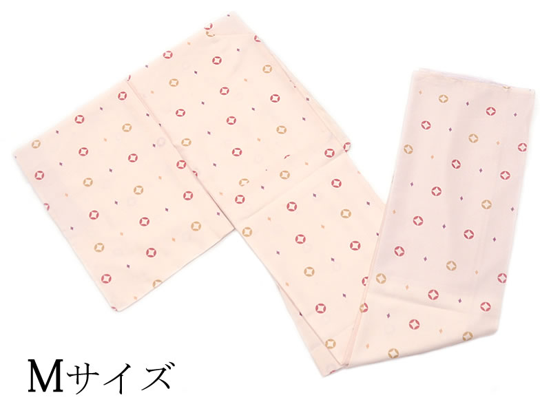 女物　仕立上り ポリエステル　袷 着物　Mサイズ - 七宝柄/ピンク系 -　[ 1103-658 ]　すぐ着られる 洗える 既製品 きもの カジュアル 街着 稽古 初心者 女性 レディース 黄茶 紫 赤 菱型 ひしがた