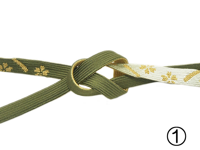 礼装用　正絹　高麗組　帯〆 -桜柄・花菱風柄/緑・緋色系-　全2配色・柄　[ 2003-3203 ]　クリックポストOK 略礼装 訪問着 色留 色無地 着物 きもの きぬ シルク 女性 女物 レディース 帯締め おびじめ ゴールド さくら サクラ はなびし風 金糸