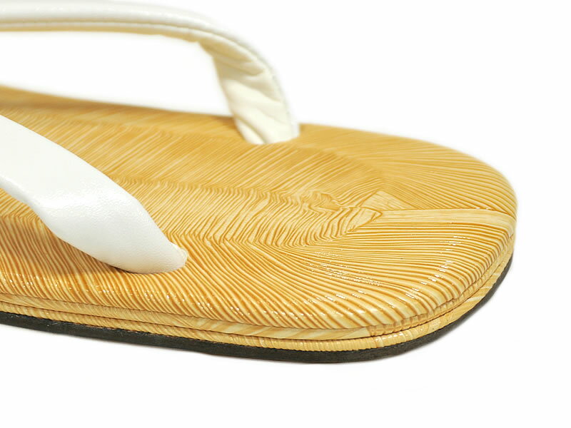 男物　牛革 白鼻緒　雪駄　Lサイズ　-畳風ビニール表- 　[ 1412-1769 ]　着物 きもの 男性 メンズ 紳士 お正月 祭事 紋付 新郎 結婚式 礼装 神前 和小物 履物 せった ハイミロン ホワイト