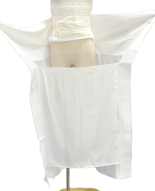 女物　壁絽　あずまスカート(マチ付き裾よけ)　-M・Lサイズ-　[ 1906-3039 ]　着物 きもの 着付け小物 肌着 踊り 日本舞踊 女性 レディース 白 ホワイト 綿 めん キュプラ 旭化成 ベンベルグ 日本製 すそよけ