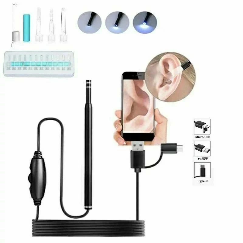商品情報商品説明 おすすめポイント多用途の耳かきカメラ:耳鼻検査としての電子耳鏡だけでなく、オプションも豊富で耳かき先端と一体化できて内耳を見ながら耳垢を取り除けます。耳かき先端を取り外すと内視鏡になって、口腔、喉、鼻腔、頭皮の毛穴、背中の肌などチェックできます。また、ペットの検査にもちゃんと使用できます。（耳を定期的に清掃する必要がある、1週間に1回清掃することを提案する）640*480の解像度を提供で、映像、動画を撮ってスマホに保存できます。LEDライト6灯付き、照度調整可能： LEDライトが6つ付き、場合によって手元のボリュームで照度調節することができます。 3in1ケーブル、Android Windows Mac 3つ端末対応：こちらのスコープはMicro USBとType-CとUSBを一つのケーブルに集成します。Micro USB Androidスマホ対応できます。更に、Windows＆Mac PC使用可能です。（IOSとiPhoneにはしばらく対応しないことをご了承ください。弊社はなるべく早くIOSに対応の商品を開発します。）ご注意 1. 使用の前に、カメラの先端の保護カバーを取り出してください。2. お子様だけで使用しないでください。3. 本製品は防水性能がない、水洗いはダメ、アルコールで拭いてください。4. カメラの好適な焦点距離は1.4cm~2cmです。5. 本製品をきちんと取り扱ってください。鼓膜に触れてはいけません。6. 自分で見ながら、自分で掃除は難しいことがあれば、ご家族に頼んでください。7. 取扱説明書をよくお読みの上、正しくアンゼンにお使いください。製品仕様産地：中国カメラ直径：5.5mm防水性能：なしランプ：6つLED清潔方法：アルコールで拭く22付属品：耳かき*4、綿棒*4、粘着棒*4、保護カバー*5、耳かき（金属輪）*2、クリーニングクロス*1、カメラ保護カバー*1、説明書*1保証期間：1年間