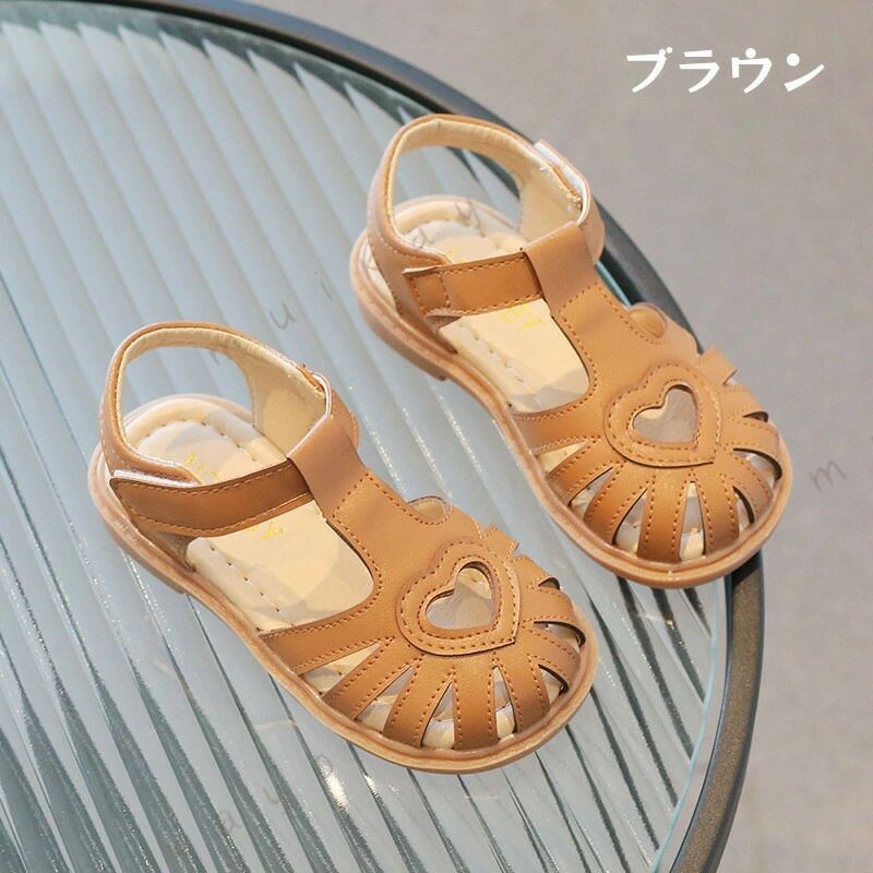 女の子向けベビーサンダル 夏用キッズシューズ 韓国風可愛いデザインの幼児サンダ...
