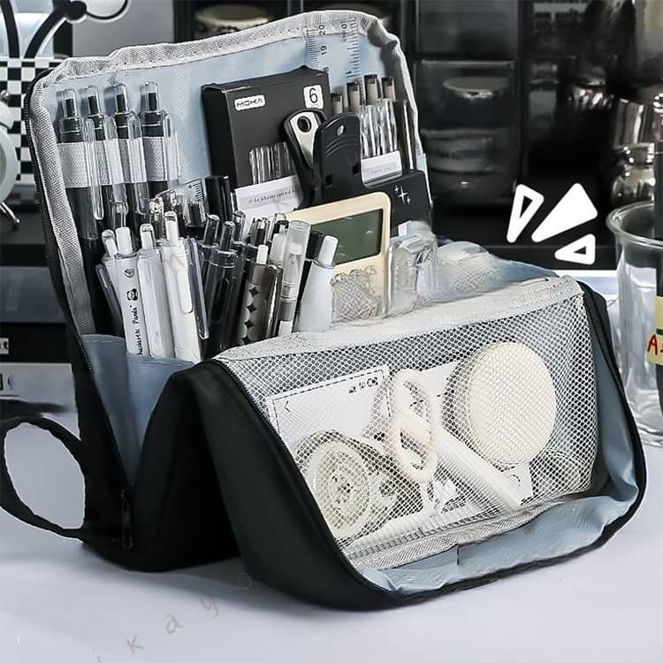 ペンケース大容量多収納ポケット文具ポーチ文具文房具収納立つ筆箱収納収納ポーチたてられるおしゃれ手帳が入る コンパクト持ち運べるガジェットポーチペンスタンドバッグ旅行出張収納小物自立自立する自立式自立型 asap01-10065857 Asap楽天市場店 サンプル画像2
