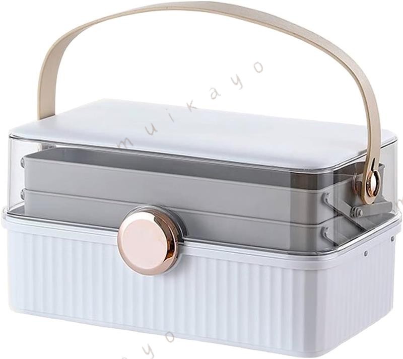 救急箱 箱 収納ボックス ボックス メディカルボックス お 箱 裁縫箱 大容量 3層 折り畳み式 かわいい オシャレ ツールボックス ジュエ ス 工具箱 道具箱 家庭用 小物入れ ロック付き