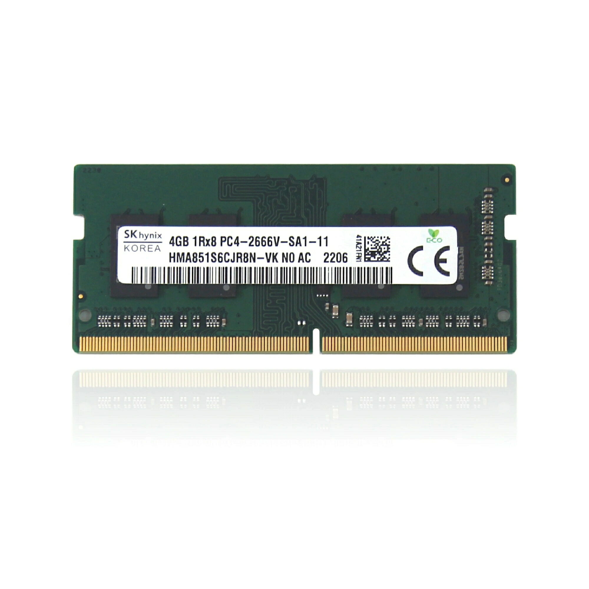 【永久保証・当日発送 全国送料無料】【新品】SK hynix HMA851S6CJR8N - VK 非ECC 4GB PC4-2666V DDR4 at 2666MHz 260ピン SDRAM SODIMM シングル キット ラップトップ メモリ - OEM 4GB純正 メモリー増設
