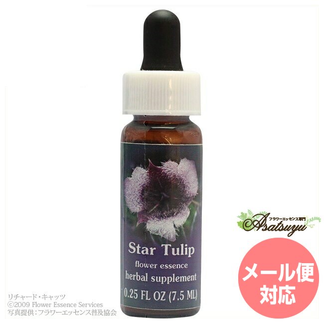 メーカー名 FlowerEssenceServices シリーズ名 FESフラワーエッセンス 商品名 スターチューリップ 原材料/品質 水・アルコール成分 内容量 7.5ml 賞味期限 パッケージに記載 製造者 FlowerEssenceServices 生産国 アメリカ 輸入者 アフィージャパン(株) 使用上の注意 ラベルのデザインが変更になる場合がございます。予めご了承ください。 本品は化粧品や医薬品ではありません。 効果は個人によって異なり、特定の効果を保証するというものではありません。 ※アルコール分が高いため、未成年者は購入いただけません。ご購入の際には年齢を確認させていただきます。ご注文ページの備考欄に年齢をご記入ください。 資料提供 フラワーエッセンス普及協会 広告文責 ネイチャーワールド(株)(0364584550) キーワード Star Tulip Q：フラワーエッセンスって何？ フラワーエッセンスは、花が持つ癒しを「エッセンス」というかたちで取り込む自然療法です。花や草木を育てたり触れたりすることによって「癒されたなぁ」と感じたことがある方もいるるのではないでしょうか。その「癒しエネルギー」を水に転写したものをフラワーエッセンスといいます。特に「癒し」が強かった「花」を中心に、動物や鉱石、自然環境などの様々な自然界の「癒しエネルギー」からフラワーエッセンスが作られています。フラワーエッセンスは欧米では日常レベルで根付いており、レスキュー隊などの常備品として使われていたり、薬局で売られていたりしています。 Q：フラワーエッセンスはいつから使われてるの？ 1936年にイギリスの高名な医師エドワード=バッチ博士により新しい療法として「フラワーエッセンス」は生み出されました。細菌学者であり病理学者でもあったバッチ博士は、患者の訴えに耳を傾けるうちに、従来の診断法・治療法に限界を感じ、「すべての病気を癒す方法」を模索するようになります。野生の植物に心や感情を癒す力に注目し、長い年月をかけ始まりの38種類からなる現在バッチフラワーレメディーと呼ばれるフラワーエッセンスを完成させました。 Q：フラワーエッセンスとアロマの違いは何？ 「フラワーエッセンス」という名前から花のエキスを抽出し、香りや色がついていると思う方が多いかもしれませんが、花の香りや色、味などは入っておりません。 アロマオイルは植物の「香りなどの成分」を抽出し芳香を楽しむものに対し、フラワーエッセンスは「癒しのエネルギー」を水に転写したものになります。 Q：誰でも使えるの？ フラワーエッセンスは他の薬や治療法と併用してお使いできます。アロマテラピーなどで使用する精油などには、妊婦や小さいお子様に使えない種類などがありますが、フラワーエッセンスにはありません。性別や年齢関問わず、小さなお子様からお年寄りまで全ての方、またペットまでお使いいただけます。FESフラワーエッセンス クイントエッセンス スターチューリップ 繊細で受容性があり順応力がある クイントエッセンス クイントエッセンスは、 1930年代にバッチ博士によって特定されたものに追加して、現代の意識のニーズを満たすために開発されました。 対人や家族関係、キャリアの問題、過感受性、創造性、セクシュアリティなどの問題に合わせてお選び下さい。 繊細で受容性があり順応力がある ポジティブな性質：繊細で受容性があり、順応力がある。　バランスが乱れた状態：鈍い感覚。切り離された感覚　瞑想や祈りができない。