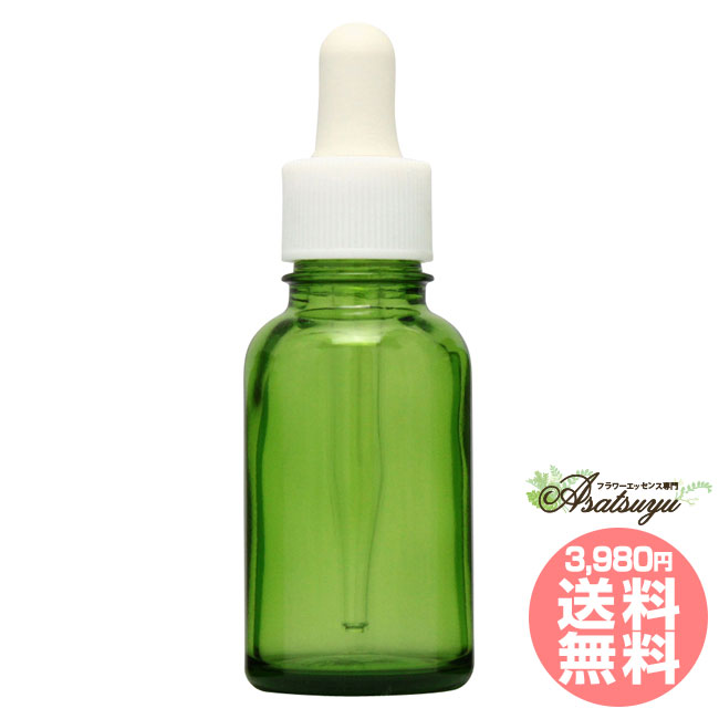 単品名称 ドーセージボトル 30ML グリーンボトル(単品) 種類 遮光ビン 内容 30ml カラー グリーン 材料 (本体)ガラス瓶、キャップ部分はプラスチック (スポイト)ゴム、ガラス 使用上の注意 ラベルのデザインが変更になる場合がございます。予めご了承ください。 本品は化粧品や医薬品ではありません。 効果は個人によって異なり、特定の効果を保証するというものではありません。 色など工場の関係で微妙な違いが生じることがございます。予めご了承ください。 広告文責 (株)B-CRUISE(0362724460) Q：フラワーエッセンスって何？ フラワーエッセンスは、花が持つ癒しを「エッセンス」というかたちで取り込む自然療法です。花や草木を育てたり触れたりすることによって「癒されたなぁ」と感じたことがある方もいるるのではないでしょうか。その「癒しエネルギー」を水に転写したものをフラワーエッセンスといいます。特に「癒し」が強かった「花」を中心に、動物や鉱石、自然環境などの様々な自然界の「癒しエネルギー」からフラワーエッセンスが作られています。フラワーエッセンスは欧米では日常レベルで根付いており、レスキュー隊などの常備品として使われていたり、薬局で売られていたりしています。 Q：フラワーエッセンスはいつから使われてるの？ 1936年にイギリスの高名な医師エドワード=バッチ博士により新しい療法として「フラワーエッセンス」は生み出されました。細菌学者であり病理学者でもあったバッチ博士は、患者の訴えに耳を傾けるうちに、従来の診断法・治療法に限界を感じ、「すべての病気を癒す方法」を模索するようになります。野生の植物に心や感情を癒す力に注目し、長い年月をかけ始まりの38種類からなる現在バッチフラワーレメディーと呼ばれるフラワーエッセンスを完成させました。 Q：フラワーエッセンスとアロマの違いは何？ 「フラワーエッセンス」という名前から花のエキスを抽出し、香りや色がついていると思う方が多いかもしれませんが、花の香りや色、味などは入っておりません。 アロマオイルは植物の「香りなどの成分」を抽出し芳香を楽しむものに対し、フラワーエッセンスは「癒しのエネルギー」を水に転写したものになります。 Q：誰でも使えるの？ フラワーエッセンスは他の薬や治療法と併用してお使いできます。アロマテラピーなどで使用する精油などには、妊婦や小さいお子様に使えない種類などがありますが、フラワーエッセンスにはありません。性別や年齢関問わず、小さなお子様からお年寄りまで全ての方、またペットまでお使いいただけます。雑貨類 ドーセージボトルスプレー ドーセージボトル 30ML グリーン(単品) 使いやすいドーセージボトル ドーセージ（服用）トリートメントボトルのつくり方 【つくり方】 1．ミネラルウォーターでボトルをすすいでください。 2．ブランデーをボトル1/3まで入れます。 3．ミネラルウォーターをボトルの肩口まで入れます。 4．エッセンスを数滴入れます。 5．最期にトントンとボトルの底を手のひらに打ち付けて馴染ませます。 6．こうして作ったエッセンスを1日3回〜4回、1回に3〜4滴を摂ります。 7．一度使用したボトルは、ボトル・スポイド・キャップ・ゴムのそれぞれのパーツを外して煮沸するか、塩水に一晩ひたし、その後流水ですすいでエネルギーを除去してからお使いください。 ※ボトルにミネラルウォーターを入れる際は、溢れないように調整してください。 ※トリートメントボトルのエッセンスの使用期限は2年を目安にしてください。