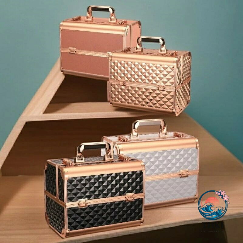 【全品2点で5%OFF】コスメボックス メイクボックス 大容量 卓上 持ち運び プロ用 ブランド 子供 アルミ 背の高い コンパクト 可愛い カギ付 鍵付き 化粧品入れ 道具 美容 ネイル 収納ケース 大容量 小物入れ asbeaute-10003553 ASBEAUTE サンプル画像3